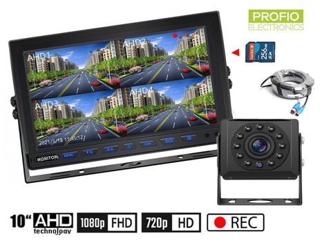 AHD couvací set - LCD HD hybridní 4CH monitor 10,1" + 1x HD kamera s 11 IR LED