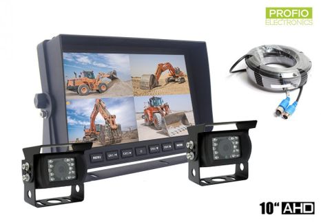 AHD parkovací set do auta - LCD HD monitor 10" + 2x HD IR kamera