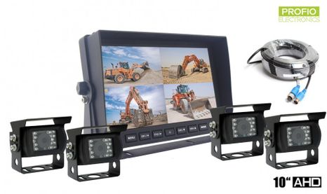 Auto parkovací LCD HD set - 1x 10" monitor + 4x HD kamera IR LED