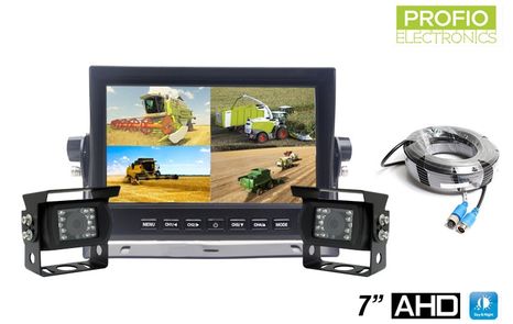 Couvací a parkovací AHD LCD HD set -1x monitor do auta 7" + 2x HD kamera