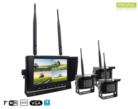 Couvací kamery s monitorem - 3x wifi kamera + LCD 7" s možností nahrávání na SD kartu (Audio + Video)