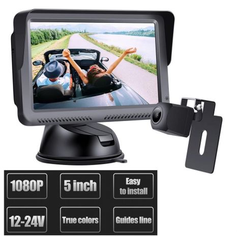 Kamerový couvací set do auta - miniaturní FULL HD kamera IP68 + 5" monitor