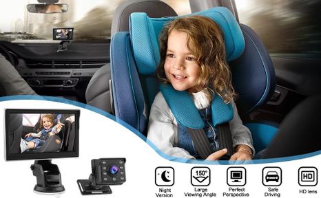 Kamerový set 4,3" monitor a HD kamera + 8 IR noční vidění pro monitoring dětí a zvířat v autě