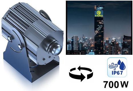 LED Logo projektor 700W Gobo - projekce na mrakodrapy/budovy/stěny do 500m