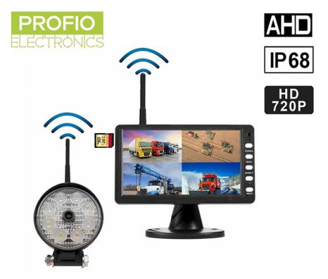 SET - WiFi IP68 kamera 120° s 720P AHD s 8x LED svetlom + 7" digitálny LCD monitor