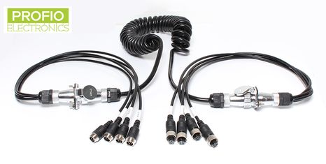 Čtyř kabelový propojovací kabel s možností připojit až 4 couvací kamery