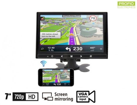 Univerzální Wi-Fi, HDMI, VGA a AV displej do auta 7" Mirror link