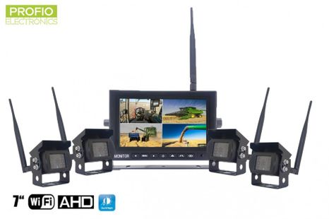 WiFi couvací set AHD monitor 7" a 4x couvací kamera do auta.